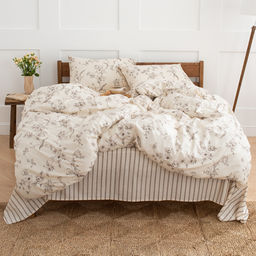 КПБ Чистый хлопок 1,5 спальный, наволочки 50х70, поплин, 100% хлопок, Гербариум ВБ Пододеяльник 146х215 с прорезью, простыня классическая 150х215 подшита с 4-х сторон, наволочки 50х70 с клапаном - 2 шт. - Традиция фото 52