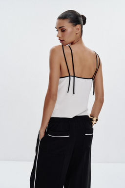 CONTRAST TRIM CAMISOLE TOP - Zara фото 19