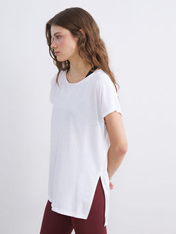 Bisiklet Yaka Oversize Kad?n Spor Ti??rt