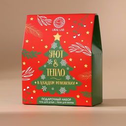 Подарочный набор новогодний женский Уют и тепло: гель для душа и пена для ванны, 2?100 мл, URAL LAB