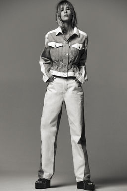 JEANS Z1975 STRAIGHT MID-WAIST COMBINED - Zara фото 7