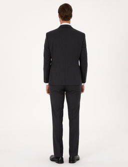 Antrasit Slim Fit %100 Y_n _izgili Tak_m Elbise