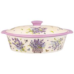 ФОРМА ДЛЯ ЗАПЕКАНИЯ С КРЫШКОЙ AGNESS ЛАВАНДА ОВАЛЬНАЯ 3,2 Л 37,5Х22Х15,5СМ