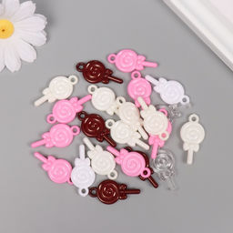 Цена за 2 шт. Декор для творчества пластик «Леденец на палочке», набор 20 г, 3.3×1.5×0.3 см, МИКС