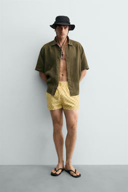 BA?ADOR MEDIO ESTAMPADO GEOM?TRICO LAVADO / Amarillo