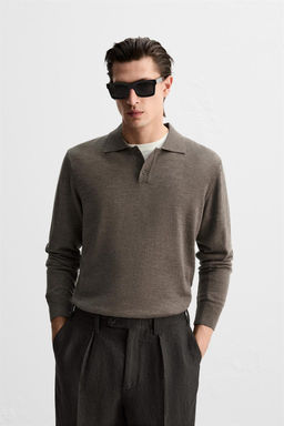 MERINO WOOL KNIT POLO SHIRT - Zara фото 18