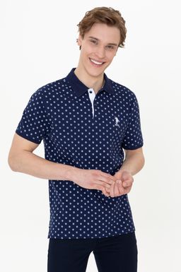 U. S. Polo Assn Мужская темно-синяя футболка с воротником-поло - U.s. polo assn фото 3