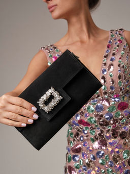 Клатч замшевый Deboro 31016 черный