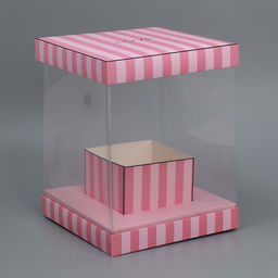 Коробка подарочная для цветов с вазой и пластиковыми окнами складная, упаковка, Love, 23 х 30 х 23 см - Дарите счастье фото 2