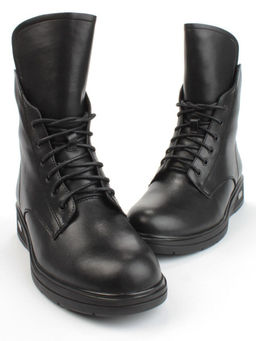 04-M3-830 BLACK Ботинки зимние женские (натуральная кожа, натуральный мех)