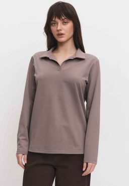 Лонгслив-поло 26204-536 мокко