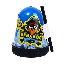 Слайм "Прихлоп" 130гр., с шариками, флуор., цвет в ассорт., РОССИЯ