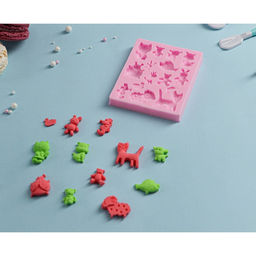 Молд для заливки Доляна Зверята, 15 ячеек, 9.5?7.5?1 см, силикон, розовый  фото 6