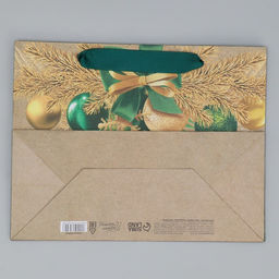 Пакет крафтовый горизонтальный Новогодний изумруд, MS 23 х 18 х 10 см - Дарите счастье фото 7