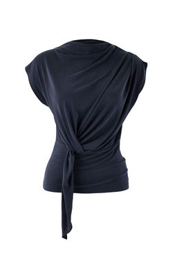 Antrasit Fitted/Vucuda Oturan Dik Yaka Kolsuz Kusakl? Modall? Orme Bluz TWOSS26BZ00179