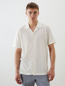 Regular Fit Resort Yaka K?sa Kollu Erkek G?mlek