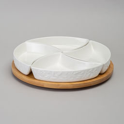 МЕНАЖНИЦА 4 СЕКЦИИ LEFARD FLOWERS STORY НА ДЕР. ПОДСТАВКЕ 25*5,5 СМ 175 МЛ