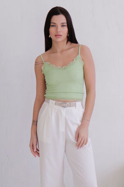 Топ фисташковый с кружевом - Martichelli фото 5