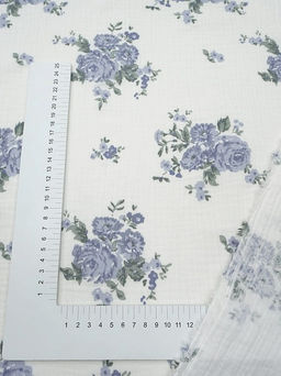 Муслин двухслойный с эф.жатости Марета цв.белый, ш.1.35м, хл-100%, 120гр/м.кв - Купава фото 6