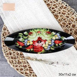 Блюдо селедочница 30 см / BT0012 U092-1 GREY /уп 6/48/