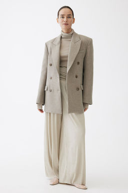 MAMA Pantalon de punto con efecto arrugado