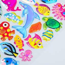 Наклейка пластик голография с металлическим отливом Подводный мир 9,5х27 см - Simaland фото 3