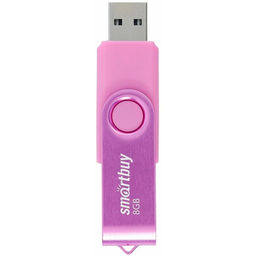 Флешка Smartbuy Twist, 8 Гб, USB 2.0, чтение до 25 Мб/с, запись до 15 Мб/с, розовая