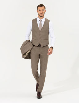 A__k Kahverengi Ex. Slim Fit Tak_m Elbise