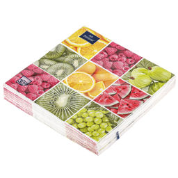 Салфетки бумажные Art Bouquet 33х33см, 3-х слойные, 20 штук в упаковке, 100% целлюлоза, Фруктовое ассорти (Россия)  фото 3