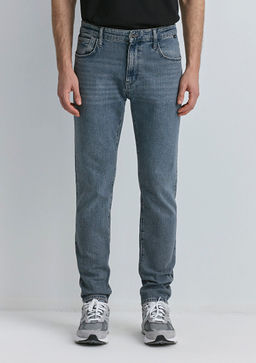 Milan Mavi Black Puslu Koyu Mavi-Gri Jean Pantolon фото 3