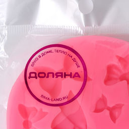 Молд Доляна Бант, силикон, d=8.5 см, розовый  фото 6