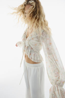 Blusa de malla con volantes - H&m фото 2