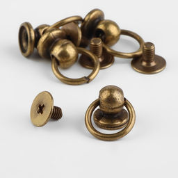 Цена за 2 шт. Кобурный винт d=6/8×9 мм, с кольцом d=10 мм, 4 шт., цвет бронзовый