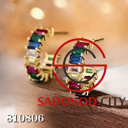 Серьги дорожка из камней - Bruno фото 4