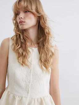 Bisiklet Yaka Desenli F?rf?rl? Bluz