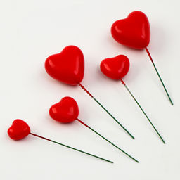Набор для украшения Сердечки, цвет красный