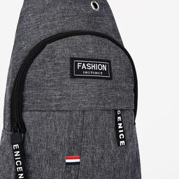 Сумка слинг мужская из текстиля, отверстие для наушников, цвет серый - Simaland фото 3