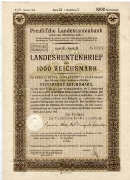 Облигация 4,5% 1000 рейхсмарок 1935 года Германия