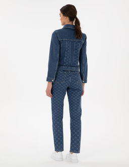 Koyu Mavi Mom High Waist Jean Pantolon