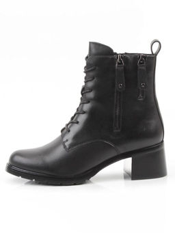 01-E102B-272A BLACK Ботинки демисезонные женские (натуральная кожа, байка)