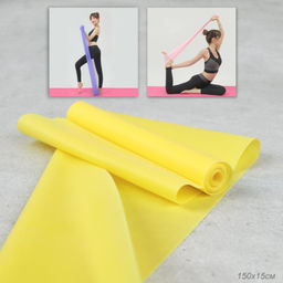 Лента эластичная для йоги и фитнеса Woohooo Flex Line / 1500х150х0.35 / желтый