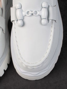 03-HY6-2D WHITE Лоферы женские (натуральная кожа) - Фабричный китай фото 11