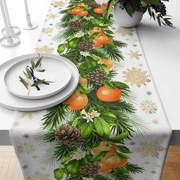 Дорожка столовая, сервировочная 50х150см "Мандариновый коктейль", хлопок "Премиум" 236г/м2, на картоне, "Домашняя мода" (Россия)