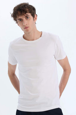 Slim Fit Dar Kesim Bisiklet Yaka K?sa Kollu Ust - Defacto фото 4