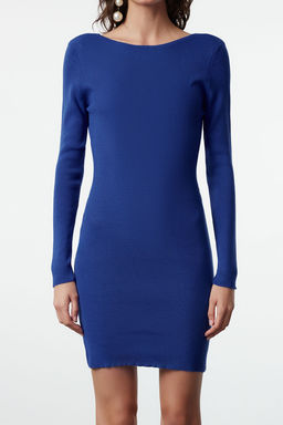 Saks Mini Triko S?rt Inci Detayl? Elbise TWOAW24EL00089 - Trendyolmilla фото 4