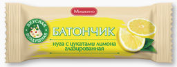 Цена за 12 шт. Батончик (819) НУГА (БЛОКАМИ) с цукатами лимона глазир вес 50 г (Мишкино)