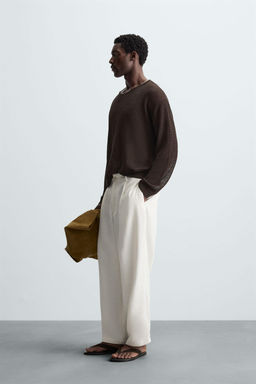 LINEN BLEND TEXTURED SWEATER - Zara фото 4
