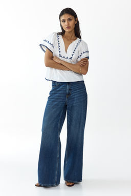 Embroidered cotton blouse - H&m фото 6