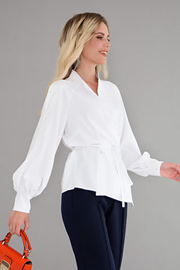 Блуза Идеальная асимметрия (белая) Б1525-11 - Lt collection фото 11