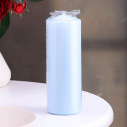 Цена за 2 шт. Свеча - цилиндр, 5х15 см, голубая лакированная, 14 ч